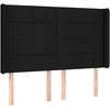 Galvūgalis su LED, juodos spalvos, 147x16x118/128cm, audinys