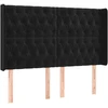 Galvūgalis su LED, juodos spalvos, 147x16x118/128cm, aksomas