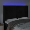Galvūgalis su LED, juodos spalvos, 147x16x118/128cm, aksomas
