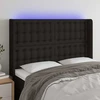 Galvūgalis su LED, juodos spalvos, 147x16x118/128cm, audinys