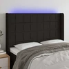 Galvūgalis su LED, juodos spalvos, 147x16x118/128cm, audinys