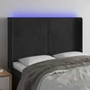 Galvūgalis su LED, juodos spalvos, 147x16x118/128cm, aksomas