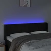 Galvūgalis su LED, juodos spalvos, 147x16x78/88cm, aksomas