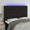 Galvūgalis su LED, juodos spalvos, 160x7x118/128cm, audinys