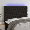 Galvūgalis su LED, juodos spalvos, 160x7x118/128cm, audinys