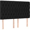 Galvūgalis su LED, juodos spalvos, 160x7x118/128cm, audinys