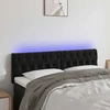 Galvūgalis su LED, juodos spalvos, 160x7x78/88cm, aksomas
