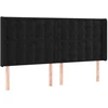 Galvūgalis su LED, juodos spalvos, 163x16x118/128cm, aksomas
