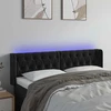 Galvūgalis su LED, juodos spalvos, 163x16x78/88cm, aksomas