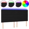 Galvūgalis su LED, juodos spalvos, 180x5x118/128cm, audinys