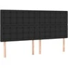 Galvūgalis su LED, juodos spalvos, 180x5x118/128cm dirbtinė oda
