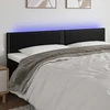Galvūgalis su LED, juodos spalvos, 180x5x78/88cm, dirbtinė oda