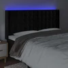 Galvūgalis su LED, juodos spalvos, 183x16x118/128cm, aksomas