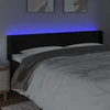 Galvūgalis su LED, juodos spalvos, 183x16x78/88cm, aksomas