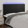 Galvūgalis su LED, juodos spalvos, 200x5x118/128 cm