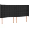 Galvūgalis su LED, juodos spalvos, 203x16x118/128 cm