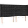Galvūgalis su LED, juodos spalvos, 203x16x118/128 cm