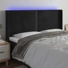 Galvūgalis su LED, juodos spalvos, 203x16x118/128cm, aksomas