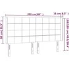 Galvūgalis su LED, juodos spalvos, 203x16x118/128cm, aksomas