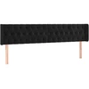Galvūgalis su LED, juodos spalvos, 203x16x78/88cm, aksomas