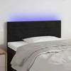 Galvūgalis su LED, juodos spalvos, 80x5x78/88cm, aksomas