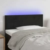 Galvūgalis su LED, juodos spalvos, 80x5x78/88cm, aksomas
