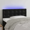 Galvūgalis su LED, juodos spalvos, 80x5x78/88cm, dirbtinė oda