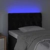 Galvūgalis su LED, juodos spalvos, 80x7x78/88cm, aksomas