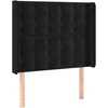 Galvūgalis su LED, juodos spalvos, 83x16x118/128cm, aksomas
