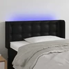 Galvūgalis su LED, juodos spalvos, 83x16x78/88cm, dirbtinė oda