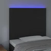 Galvūgalis su LED, juodos spalvos, 90x5x118/128cm, aksomas