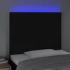 Galvūgalis su LED, juodos spalvos, 90x5x118/128cm, audinys