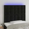 Galvūgalis su LED, juodos spalvos, 90x5x118/128cm, aksomas