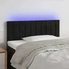 Galvūgalis su LED, juodos spalvos, 90x5x78/88cm, aksomas