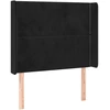 Galvūgalis su LED, juodos spalvos, 93x16x118/128cm, aksomas