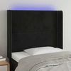 Galvūgalis su LED, juodos spalvos, 93x16x118/128cm, aksomas
