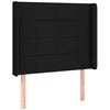 Galvūgalis su LED, juodos spalvos, 93x16x118/128cm, audinys