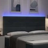 LED galvūgalis su LED juostelėmis Pilka 200 cm Aksomas