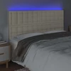 Galvūgalis su LED, kreminės spalvos, 160x5x118/128 cm