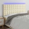 Galvūgalis su LED, kreminės spalvos, 160x5x118/128 cm