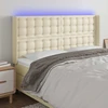Galvūgalis su LED, kreminės spalvos, 163x16x118/128 cm