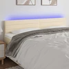 Galvūgalis su LED, kreminės spalvos, 180x5x78/88cm, audinys