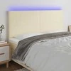 Galvūgalis su LED, kreminės spalvos, 200x5x118/128 cm