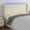 Galvūgalis su LED, kreminės spalvos, 203x16x118/128 cm