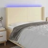 Galvūgalis su LED, kreminės spalvos, 203x16x118/128 cm
