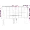 Galvūgalis su LED, kreminės spalvos, 203x16x118/128cm, audinys