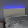 Galvūgalis su LED, kreminės spalvos, 80x5x78/88cm, dirbtinė oda