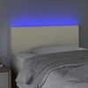 Galvūgalis su LED, kreminės spalvos, 80x5x78/88cm, dirbtinė oda