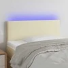 Galvūgalis su LED, kreminės spalvos, 80x5x78/88cm, dirbtinė oda