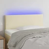 Galvūgalis su LED, kreminės spalvos, 80x5x78/88cm, dirbtinė oda